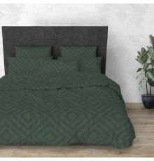 Комплект постільної білизни Rhomb Green SoundSleep бязь полуторний
