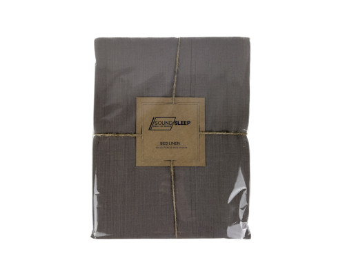 Простирадло на гумовій стрічці Muslin SoundSleep Сoffee кавовий 180х200 см