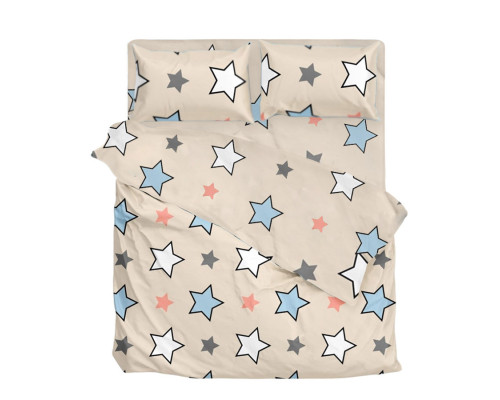 Комплект постільної білизни SoundSleep Star One Si бязь Полуторний 160х215 см блакитний (2800004797559)