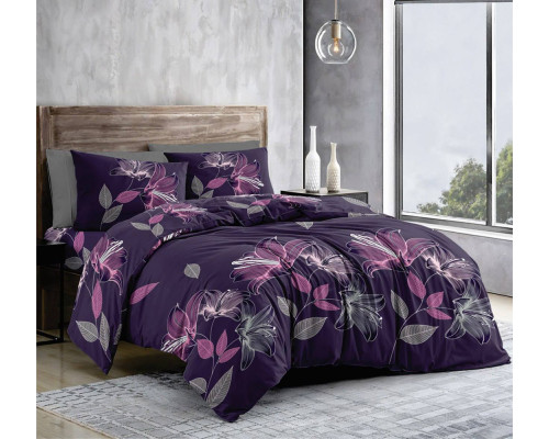 Комплект постільної білизни SoundSleep Floral Purple бязь-голд односпальний 140х215 см (2800005093209)
