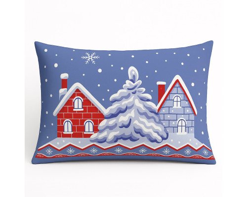 Наволочка декоративна SoundSleep Winter  Тепло зимових снів бязь 50х70 см блакитна (2800004904612)