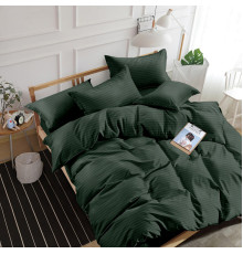 Комплект наволочок із кантом SoundSleep Stripe Dark Green сатин-страйп темно-зелений 50х70 см