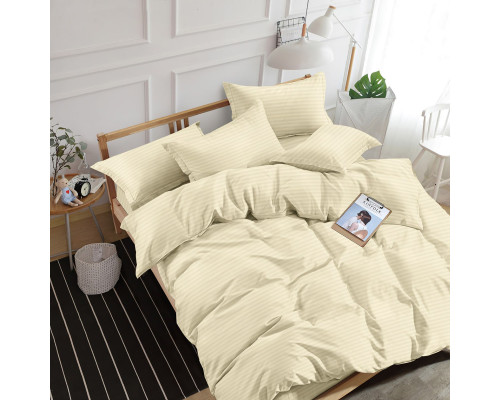 Комплект постільної білизни SoundSleep Stripe Beige сатин-страйп бежевий сімейний