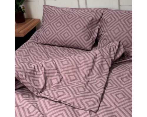 Комплект постільної білизни Rhomb Brown SoundSleep бязь полуторний