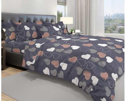 Комплект постільної білизни SoundSleep Loretta бязь Євро 200х220 см сірий (2800004737937)