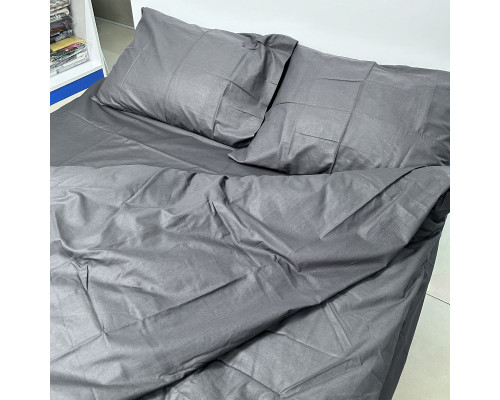 Комплект постільної білизни Monoton Dark Grey SoundSleep бязь полуторний