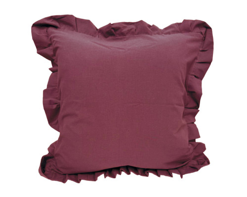 Наволочка декоративна з рюшами Stonewash Burgundy SoundSleep бургунді 45х45 см