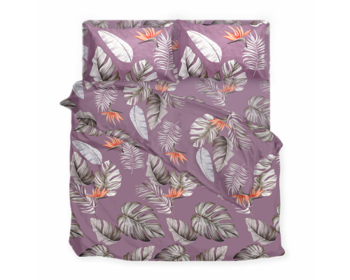 Комплект постільної білизни SoundSleep Tropic Night бязь Євро 200х220 см бузковий (2800004783637)