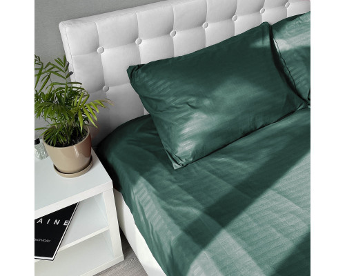 Комплект постільної білизни Emily Fiber Green Stripe мікрофібра односпальний 140х205 см зелений (2800005052978)