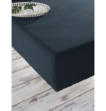 Простирадло на гумці SoundSleep Stonewash Adriatic dark blue темно-синє 160х200 см