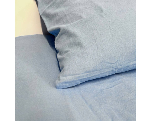Простирадло на резинці фланелева Delicacy SoundSleep блакитна 90х200 см