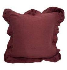 Наволочка декоративна з рюшами Muslin Burgundy SoundSleep бургунді 45х45 см