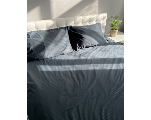 Комплект постільної білизни Emily Fiber Black Stripe мікрофібра односпальний 140х205 см чорний (2800005069174)