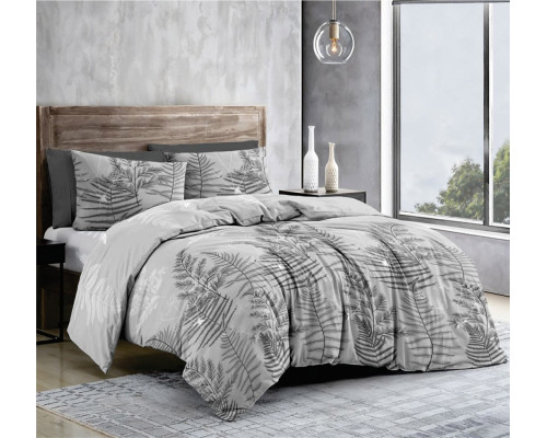 Комплект постільної білизни SoundSleep Leaflets бязь сімейний 160x220 см сірий (2800004979870)