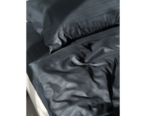 Комплект постільної білизни Emily Fiber Black Stripe мікрофібра односпальний 140х205 см чорний (2800005069174)