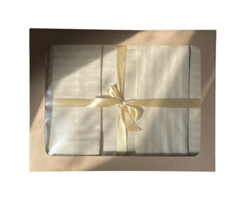 Комплект постільної білизни Stripe Sense Beige сатин-страйп SoundSleep бежевий сімейний