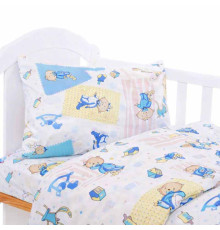 Комплект постільної білизни у ліжечко SoundSleep Baby бязь дитячий 110х145 см білий з принтом (2800005028126)