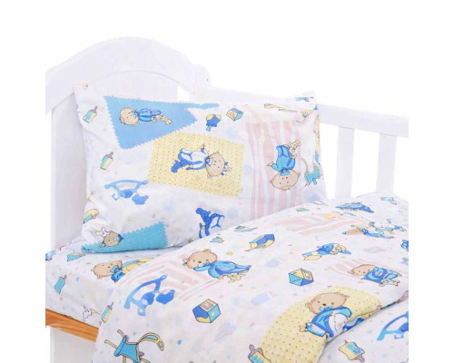 Комплект постільної білизни у ліжечко SoundSleep Baby бязь дитячий 110х145 см білий з принтом (2800005028126)