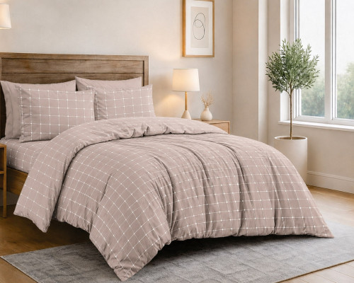 Наволочка SoundSleep Modern Check бязь-голд 50х70 см бежева (2800005187946)