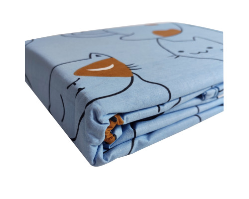 Комплект постільної білизни SoundSleep Cute Kittens бязь підлітковий 140х215 см блакитний (2800005024418)