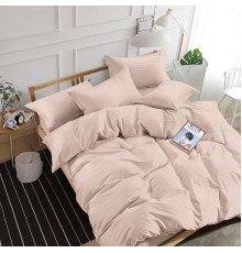 Комплект постільної білизни SoundSleep Stripe Pudra сатин-страйп пудровий сімейний