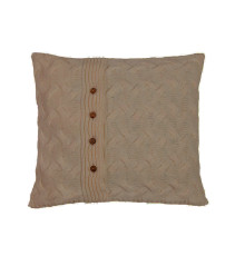 В'язана наволочка Varanassi SoundSleep бежево-сіра 45х45 см