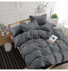 Комплект постільної білизни SoundSleep Stripe Dark Grey сатин-страйп темно-сірий євро