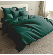 Комплект постільної білизни Manner dark green SoundSleep бязь євро