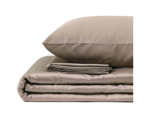 Простирадло на гумці сатинова SoundSleep бежевий 180х200 см