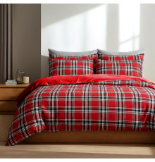 Простирадло фланелеве SoundSleep Flanel Cozy Red 150х240 см фланель червона клітинка (2800004995719)