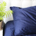 Комплект постільної білизни Stripe Sense Dark Blue сатин-страйп SoundSleep темно-синій сімейний