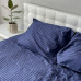 Комплект постільної білизни Stripe Sense Dark Blue сатин-страйп SoundSleep темно-синій сімейний