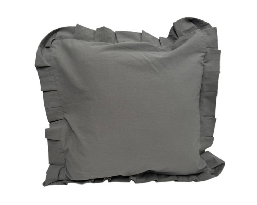 Наволочка декоративна з рюшами Stonewash Dark Gray SoundSleep 45х45 см