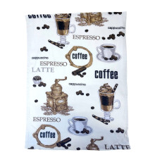 Рушник вафельний кухонний Coffee ТМ Emily біло-коричневий 46х60 см