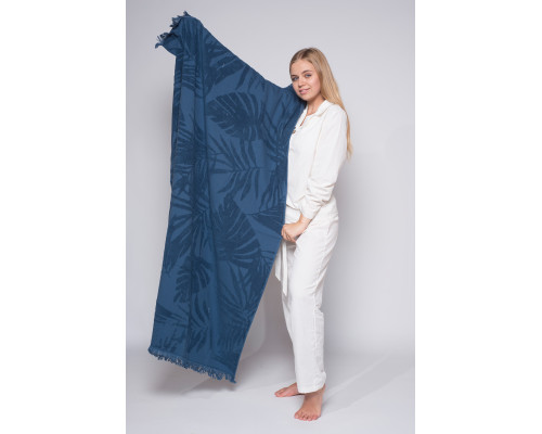 Рушник пляжний жакардовий SoundSleep Hawaii dark blue 100х150 см