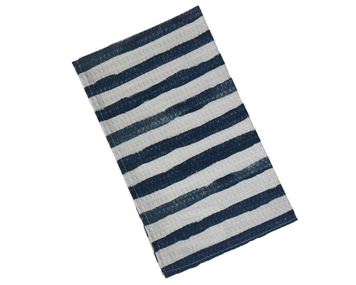 Рушник кухонний вафельний SoundSleep Stripes сіро-сині 34х60 см