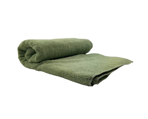 Рушник махровий з петелькою SoundSleep Delicat олива 500г/м2 70х140 см