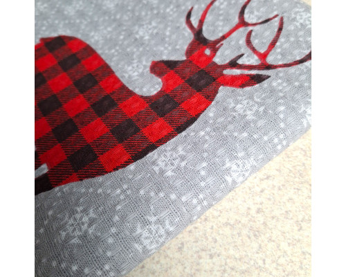 Кухонний рушник SoundSleep Winter Mood різдвяний вафельний 45х60 см сіро-червоний (2800004667227)