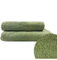 Рушник махровий з петелькою SoundSleep Delicat олива 500г/м2 70х140 см