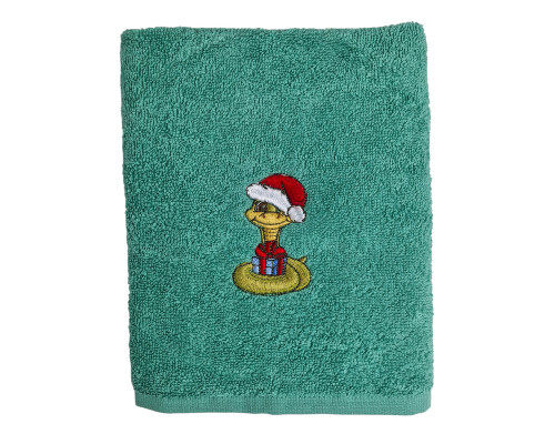 Рушник SoundSleep Symbol of the Year 2025 новорічний з вишивкою махровий 40х70 см аква (2800004667852)