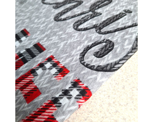 Кухонний рушник SoundSleep Merry Christmas різдвяний вафельний 45х60 см сіро-червоний (2800004667210)