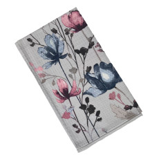 Рушник кухонний вафельний SoundSleep Flowers білий 34х60 см