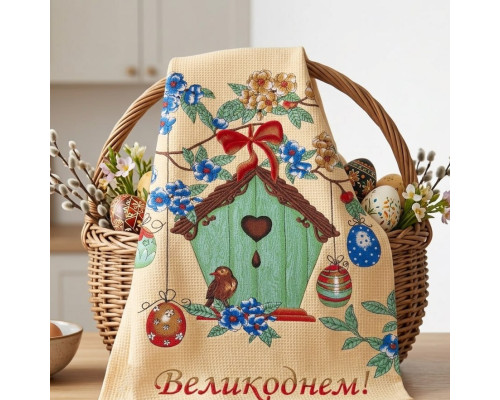 Набір з 3 великодніх рушників Emily Великдень-1 50х60 см бежевий (2800005086201)