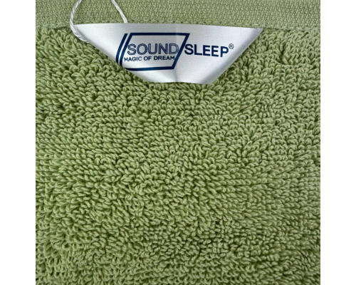 Рушник махровий з петелькою SoundSleep Delicat олива 500г/м2 70х140 см