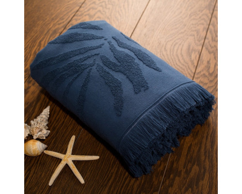 Рушник пляжний жакардовий SoundSleep Hawaii dark blue 100х150 см