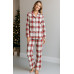 Жіноча піжама фланелева SoundSleep Flanel Cоzy White фланель клітинка біло-червона S (2800005002058)