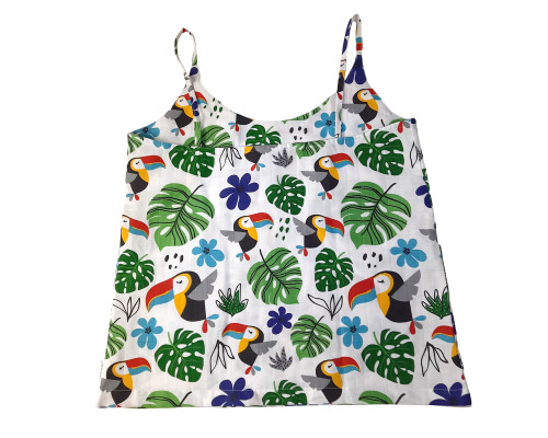 Жіноча піжама з шортами SoundSleep Muslin Jungle муслінова S/M біла (2800004590464)