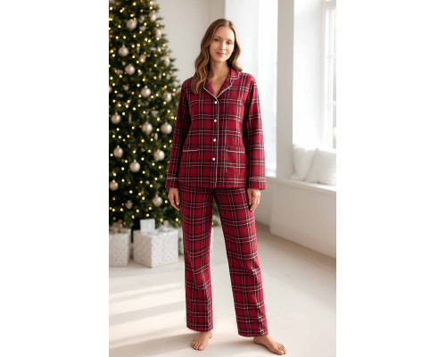 Жіноча піжама фланелева SoundSleep Flanel Cоzy Red SoundSleep фланель клітинка червона S/M (2800005001884)