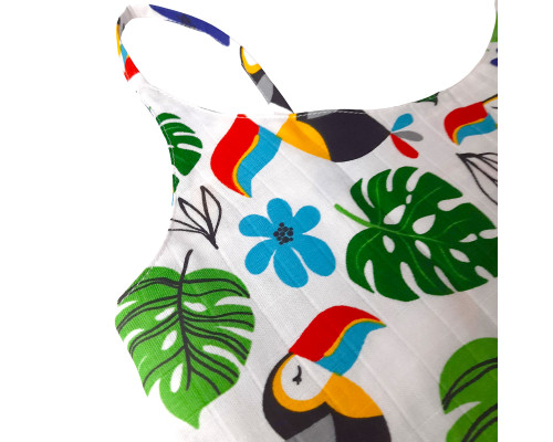 Жіноча піжама з шортами SoundSleep Muslin Jungle муслінова S/M біла (2800004590464)