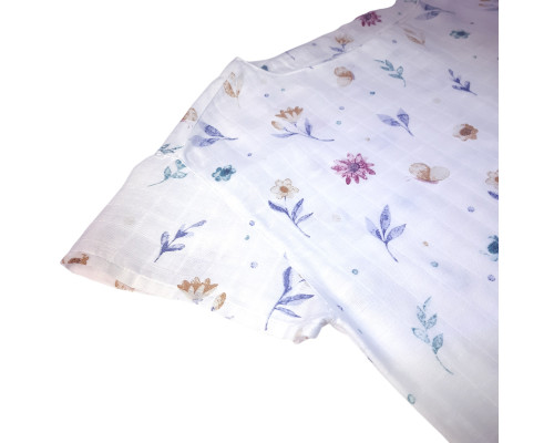 Жіноча піжама зі штанами SoundSleep Muslin Flowers муслінова L/XL  біла (2800004590495)